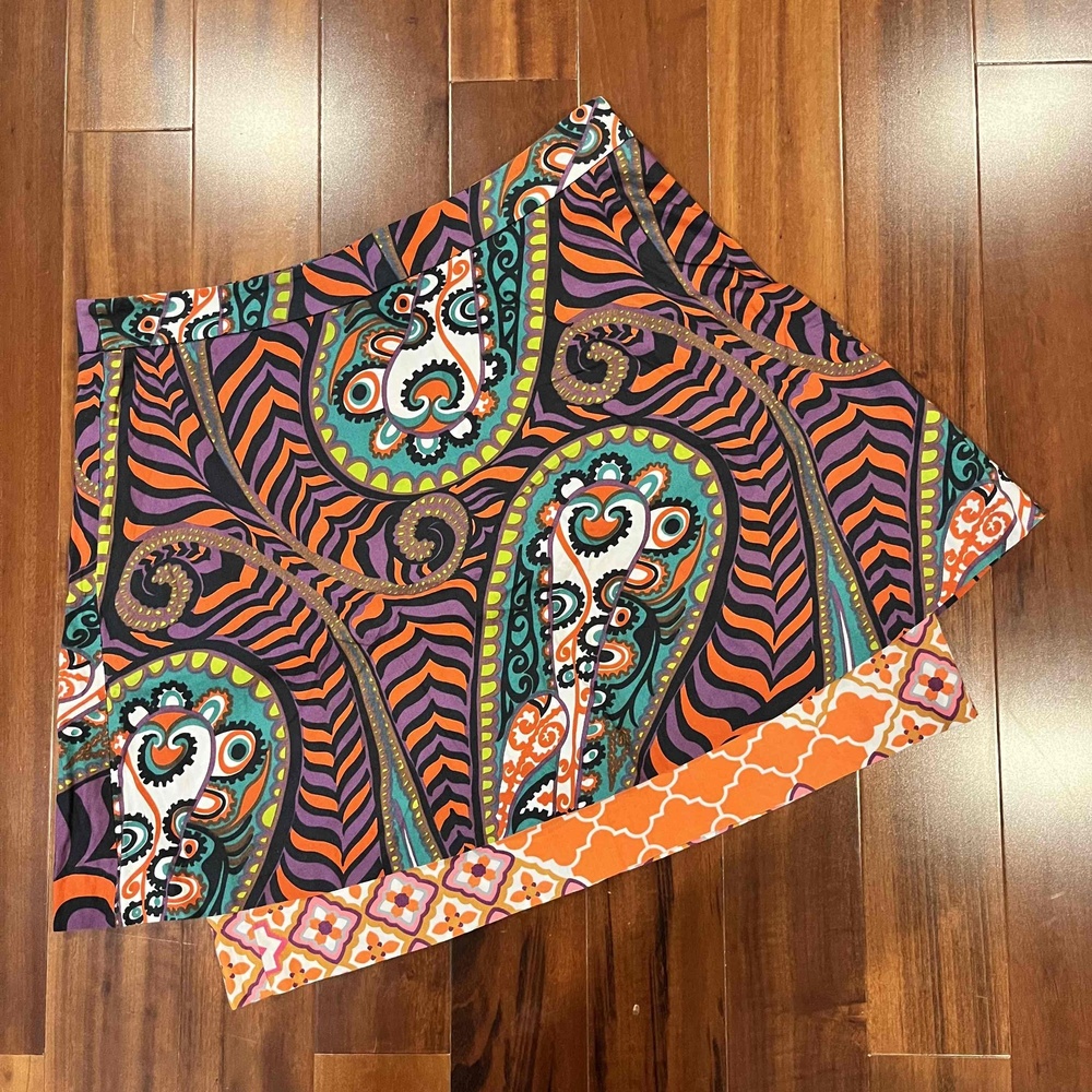 Anthropologie Odille Multicolor Paisley Skirt High Waist Layered‎ Cotton Size 4